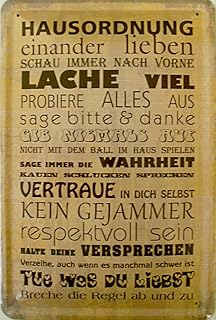 Hausordnung Blechschild, 20 x 30 cm