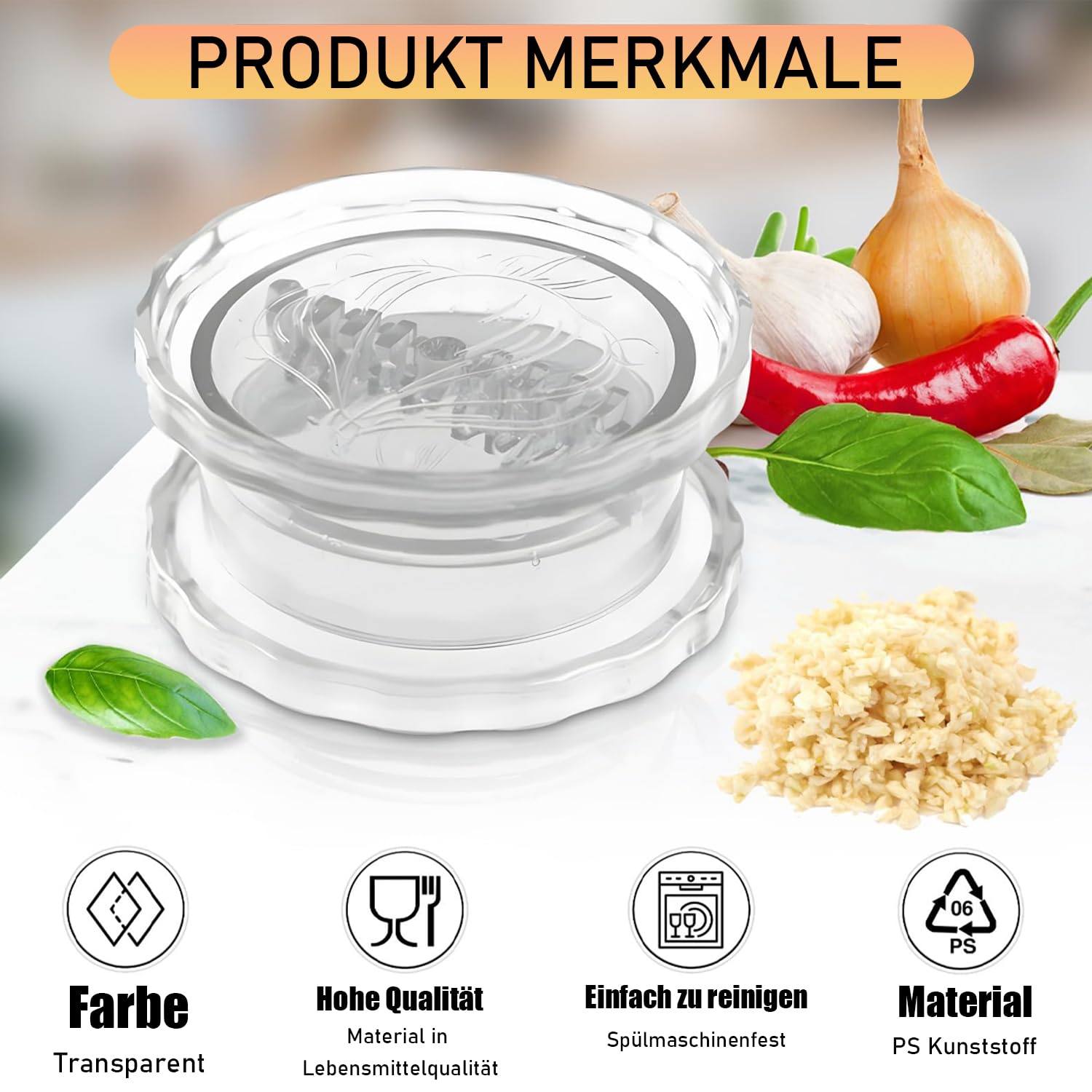 Ajo Grinder Roller Knoblauchschäler Garlic Twister Silikon Knoblauch Peeler Knoblauchpresse, Garlic Press für Eltern, Freunde, Männer und Frauen, Kochliebhaber