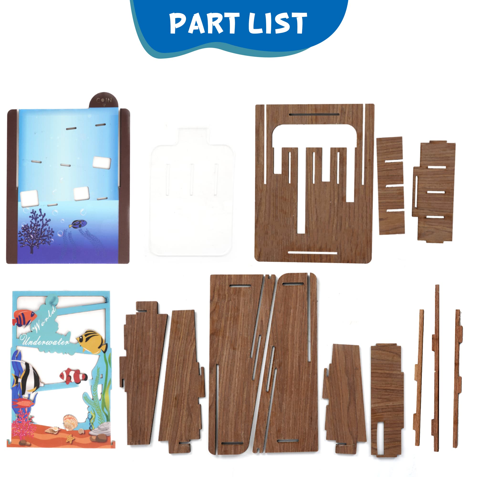 Amazon.co.jp: SPEARX 子供用貯金箱 自動コイン分別 クリエイティブ イラスト 3Dテーマ 本物の木製フレーム クリアバックパネル  DIY組み立てキット 子供が作れる 男の子にも女の子にも楽しいギフト (海の魚) : おもちゃ