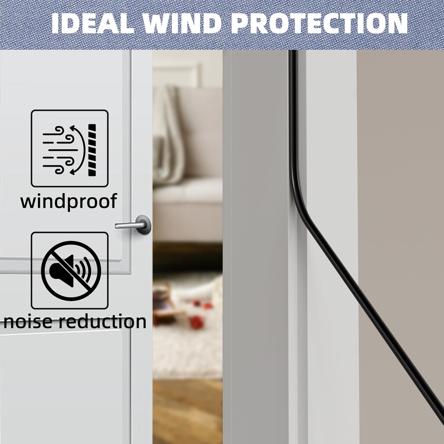 Foam Weather Stripping Door Seal Strip for Small Gap, V Shape Self-Adhesive Door Weatherstripping Door Frame Insulation for Winter,Draft Blocker,Dustproof Tape（19.7Feet,Black）