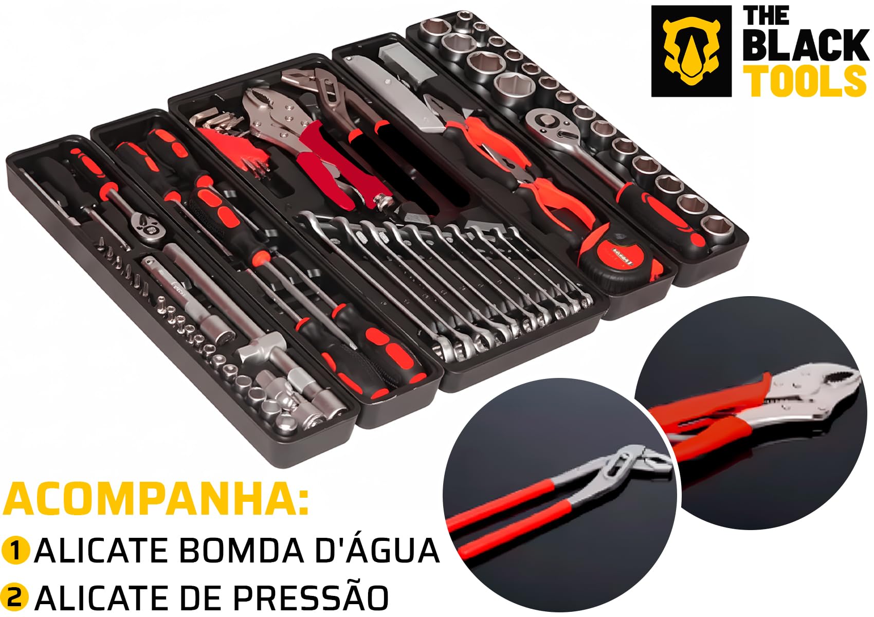 Caixa de Ferramentas Sanfonada TTB85 The Black Tools – 85 Peças