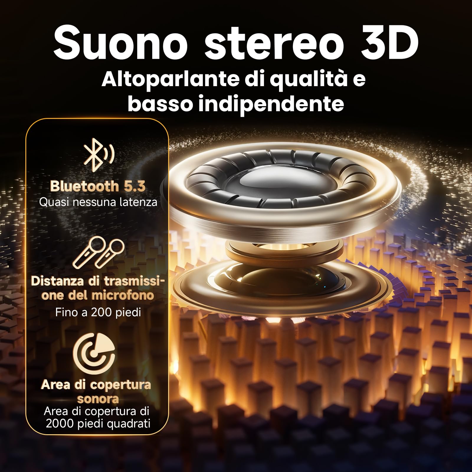 HWWR Karaoke con 2 Microfono, 60W Cassa Bluetooth 5.3 Subwoofer da 6,5, 12 Ore Riproduzione, Karaoke Portatile per Adulti/Bambini con Effetti Luce LED, Festa/Casa/Compleanno