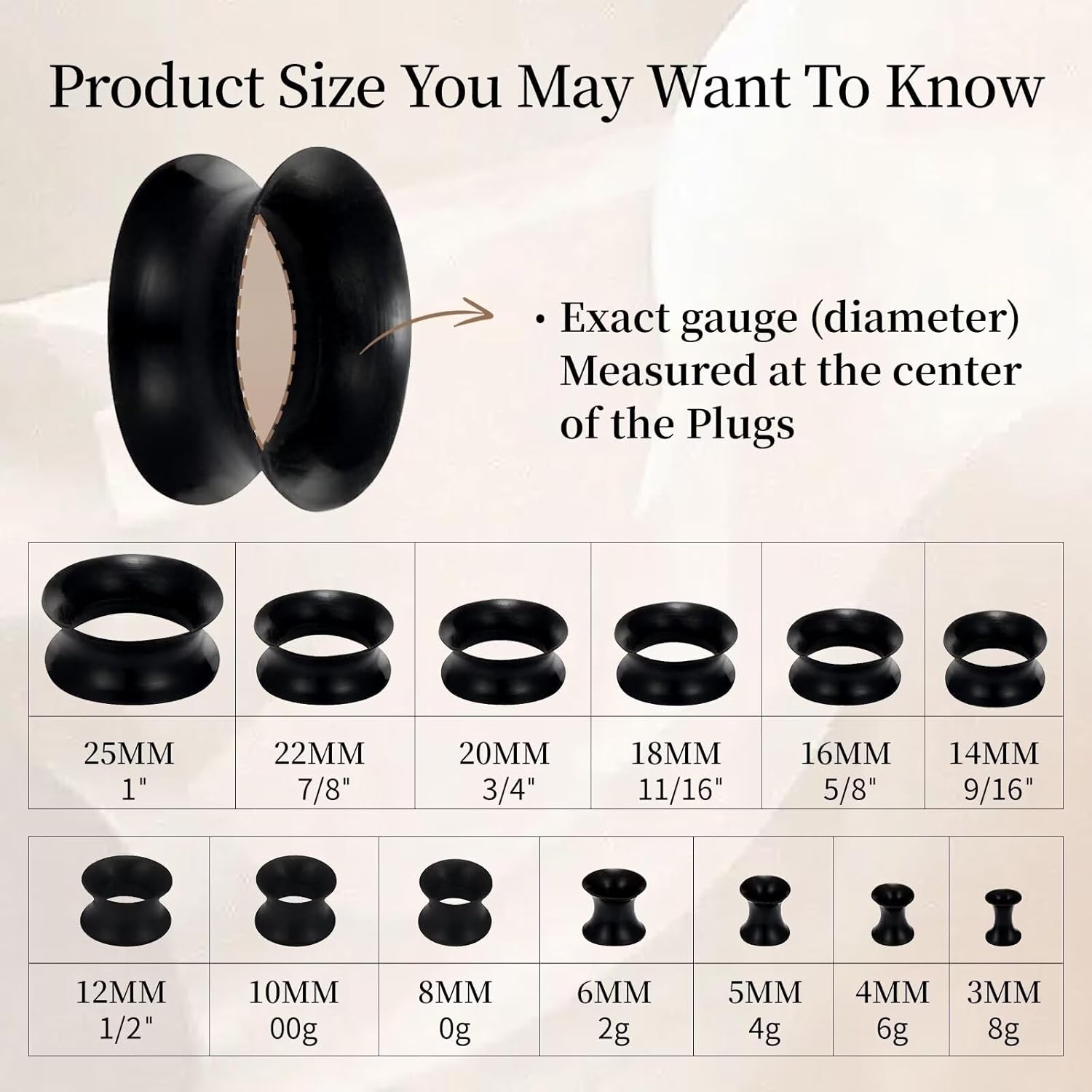 20/16/12pcs Thin/Hard Silicone Ear Tunnels: Soft Ear Gauges Plugs Multi Colors Double Flared Ear Expanders Stretchers Piercing Jewelry for Women Men Size 00g-1" - Image 5