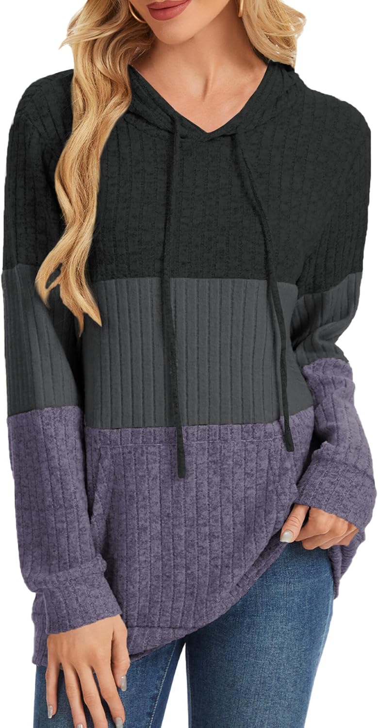 Hoodies for Women Casual Long Sleeve Drawstring Loose Fit Pullover Sweaters Tops for Women Trendy 2025 Fall Fashion - Image 2