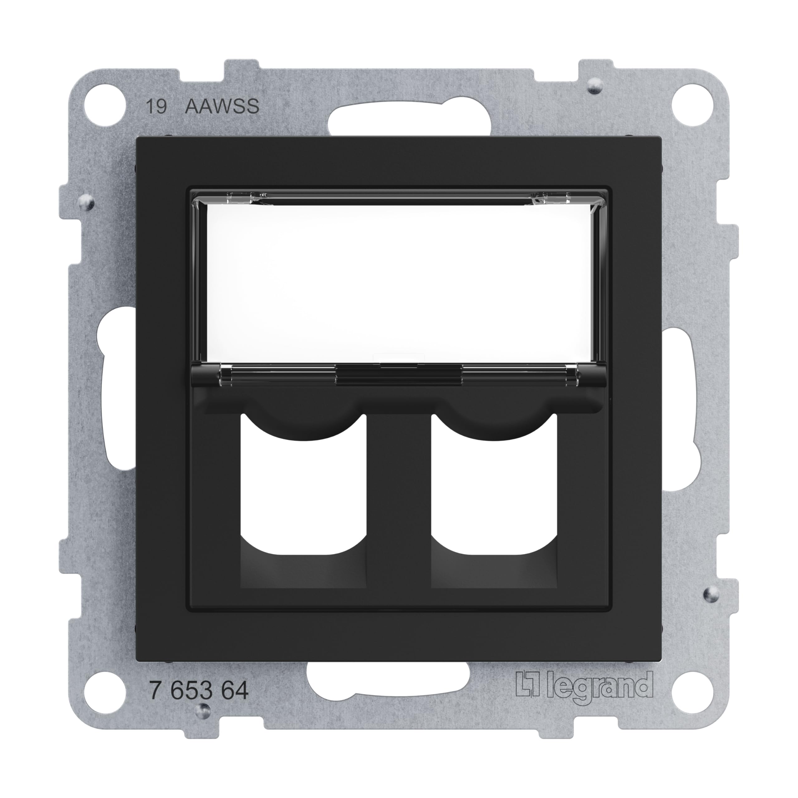 LEGRAND, SEANO 765364 2-Way Systimax Adapter for Snap-In Systimax Data Sockets, Colour: Black Lacquered