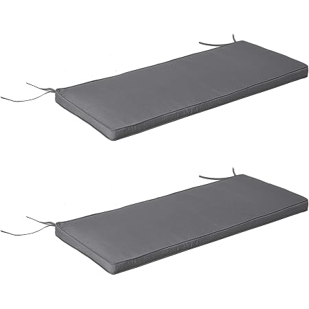 Outsunny Coussin D’Assise Banc Jardin Épais 10 Cm – 100 × 40 Cm, Style Capitonnè Chesterfield Gris Foncé – Confort & Élégance Extérieur
