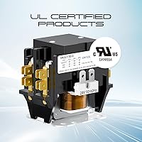 Vista 2 de Contactor CNAODUN para HVAC, Contactor para Aire Acondicionado de 2 Polos, 30 Amperios, Bobina de 24V, Compatible con Condensador, Compresor, Aire