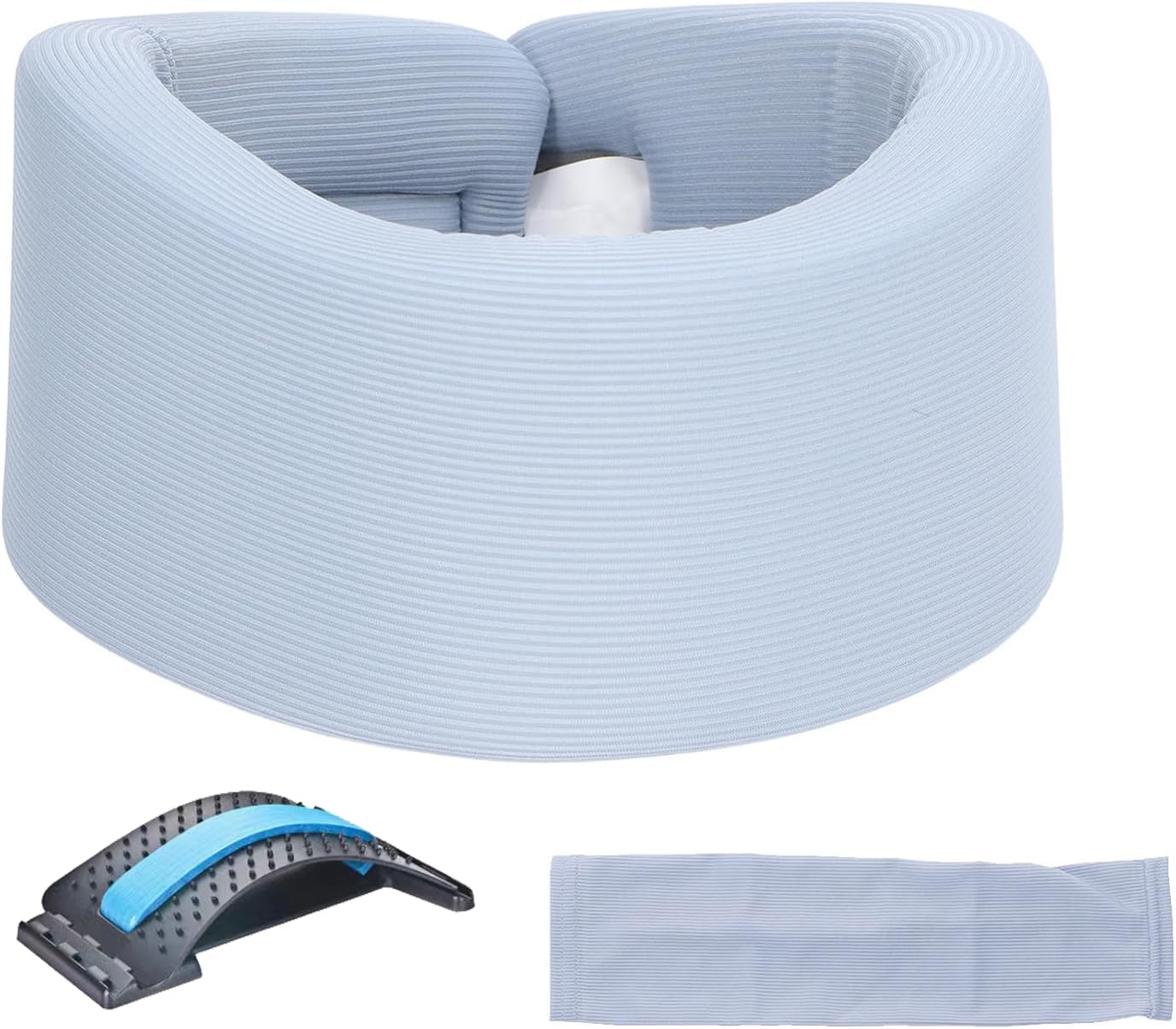 QX YUSAOUG Men's Foam Cervical Collar Adjustable Neck Support Washable Neck Brace Relieves Spine Pressure Sleep Comfort & Neck Pain Relief（L）