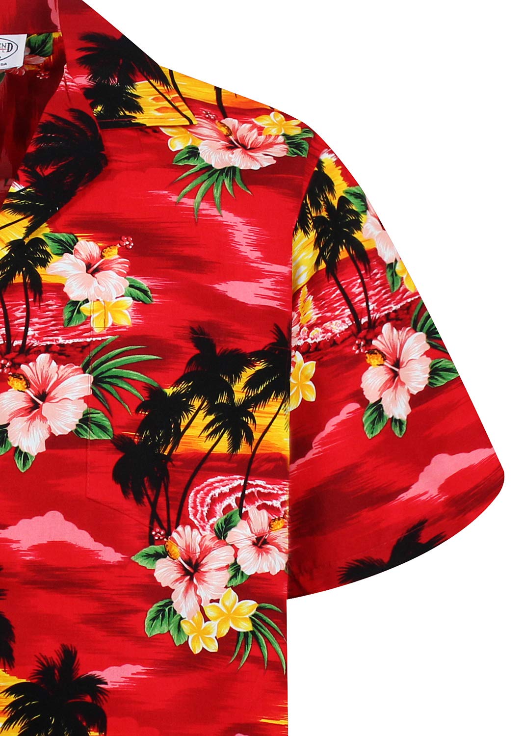 P.L.A. Original Camicia Hawaiana, Pink Flower, rosso 4XL