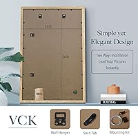 Vista 3 de VCK 24x36 Poster Frame Set of 3 - Natural Solid Wood, Exclusive Wood Grain Picture Frame, Wall Hanging