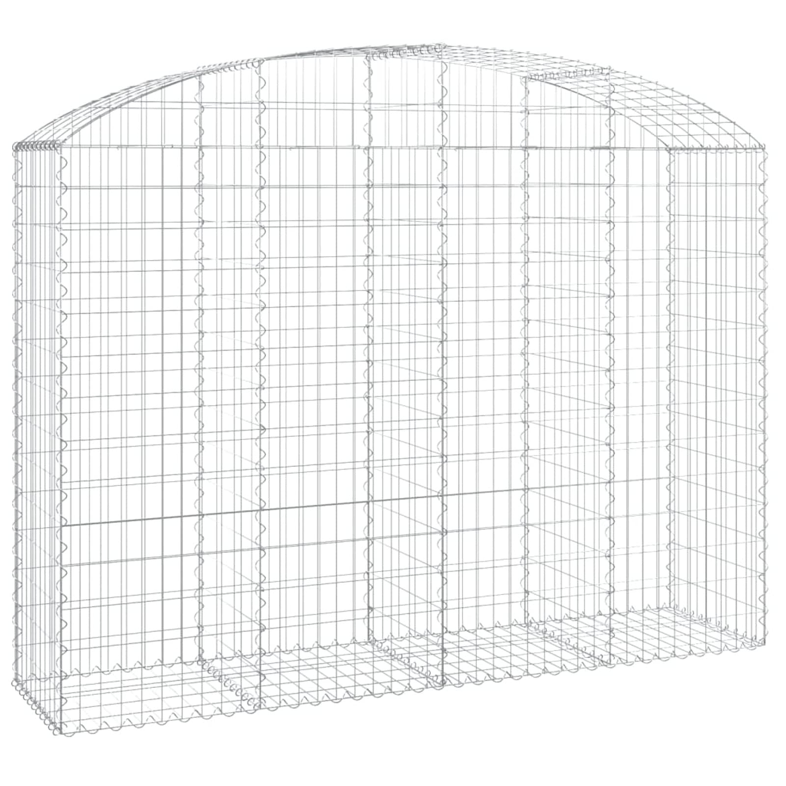 Gabione mit Hochbogen, Gabionenkörbe, Gabionen Hochbeet, Steinkorb, Gabionengitter, Kräuterspirale Für Garten, Drahtkorb Für Pflanzen, 200x50x140/160 cm Verzinktes Eisen
