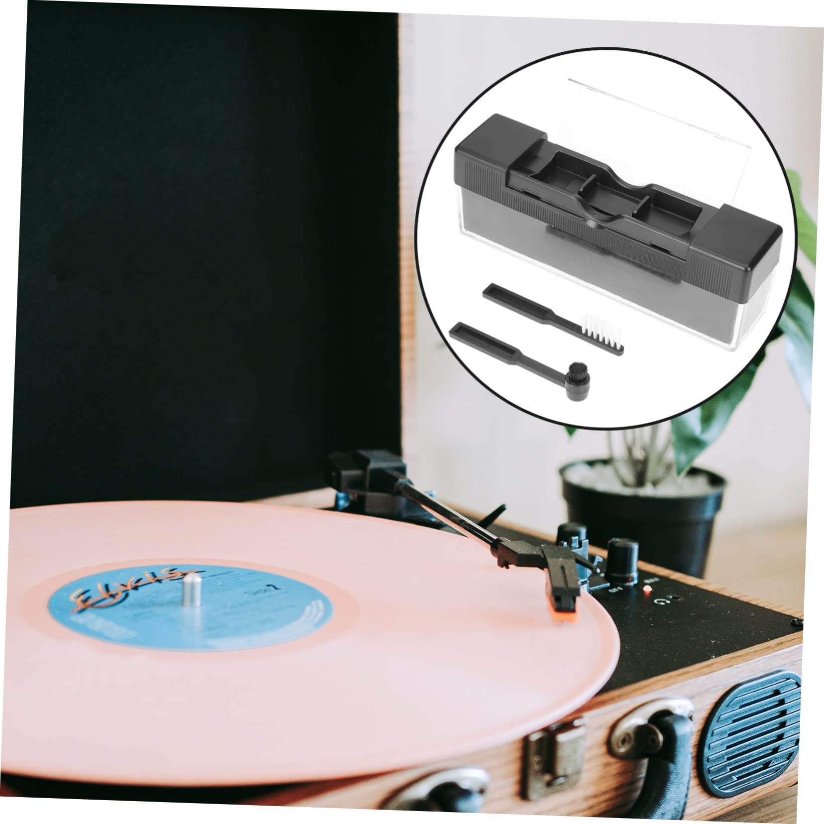 BESTonZON 4 Set Spazzola Per La Pulizia Dischi Pulire Dischi in Vinile Spazzola Per Dischi Antistatica Spazzola Della Tastiera Del Computer Prodotti Per La Pulizia Taccuino Plastica