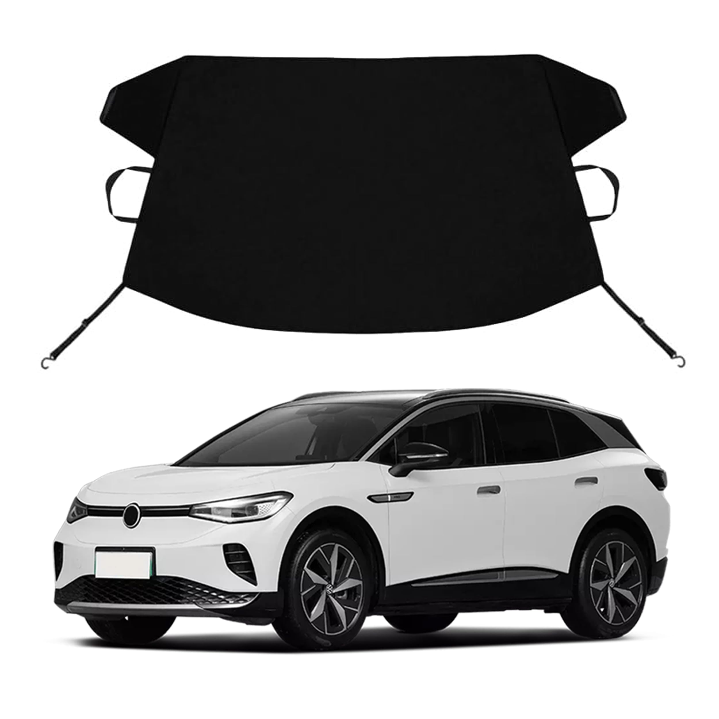 ID.4 Custom Windshield Cover for Ice and Snow VW ID.4 Heavy Duty 600D Oxford Fabric Windshield Protector Fit Waterproof Frost Snow Cover Winter Car Accessories