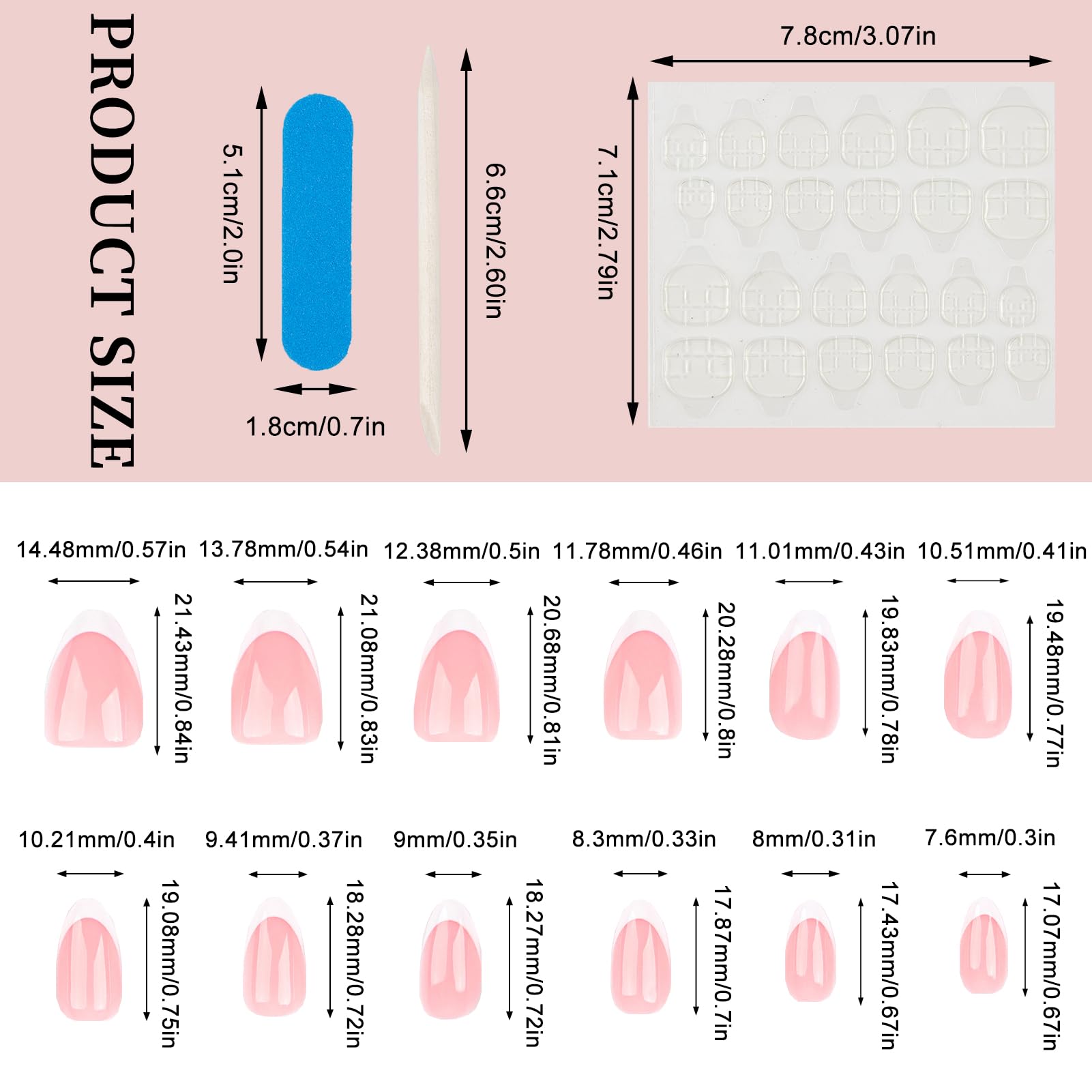 NICENEEDED 24PCS French Tip Press-On Nails - Image 2