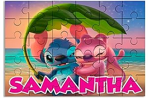 Stitch 2 Puzzle with Name Kids Jigsaw Gift Son Daughter Birthday