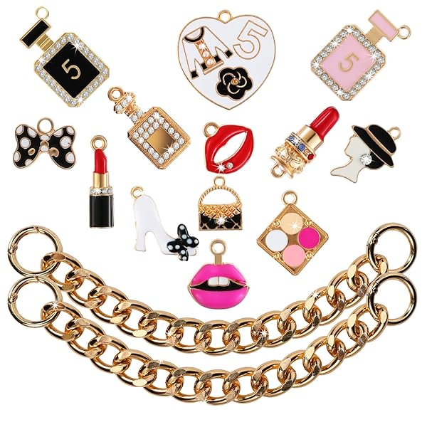 Girls Women Bling Shoe Charms - Clog Decoration Designer Cute Diamond Pins, Trendy Holiday Accessories, for Valentine's…