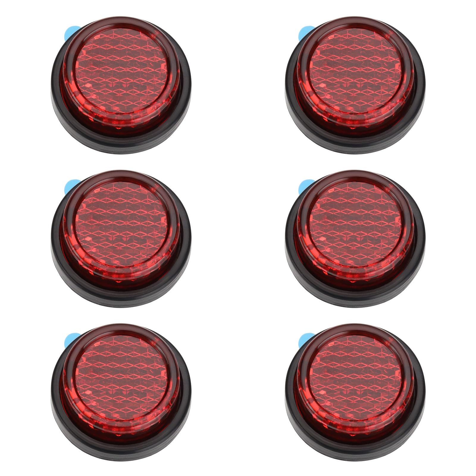 6pcs 20mm Stick-on Piccolo Rotondo Targa Riflettori di Sicurezza Adatto Per Moto Veicolo Elettrico Bicicletta Parafanghi Posteriori Rimorchio Recinzioni Porte Postali
