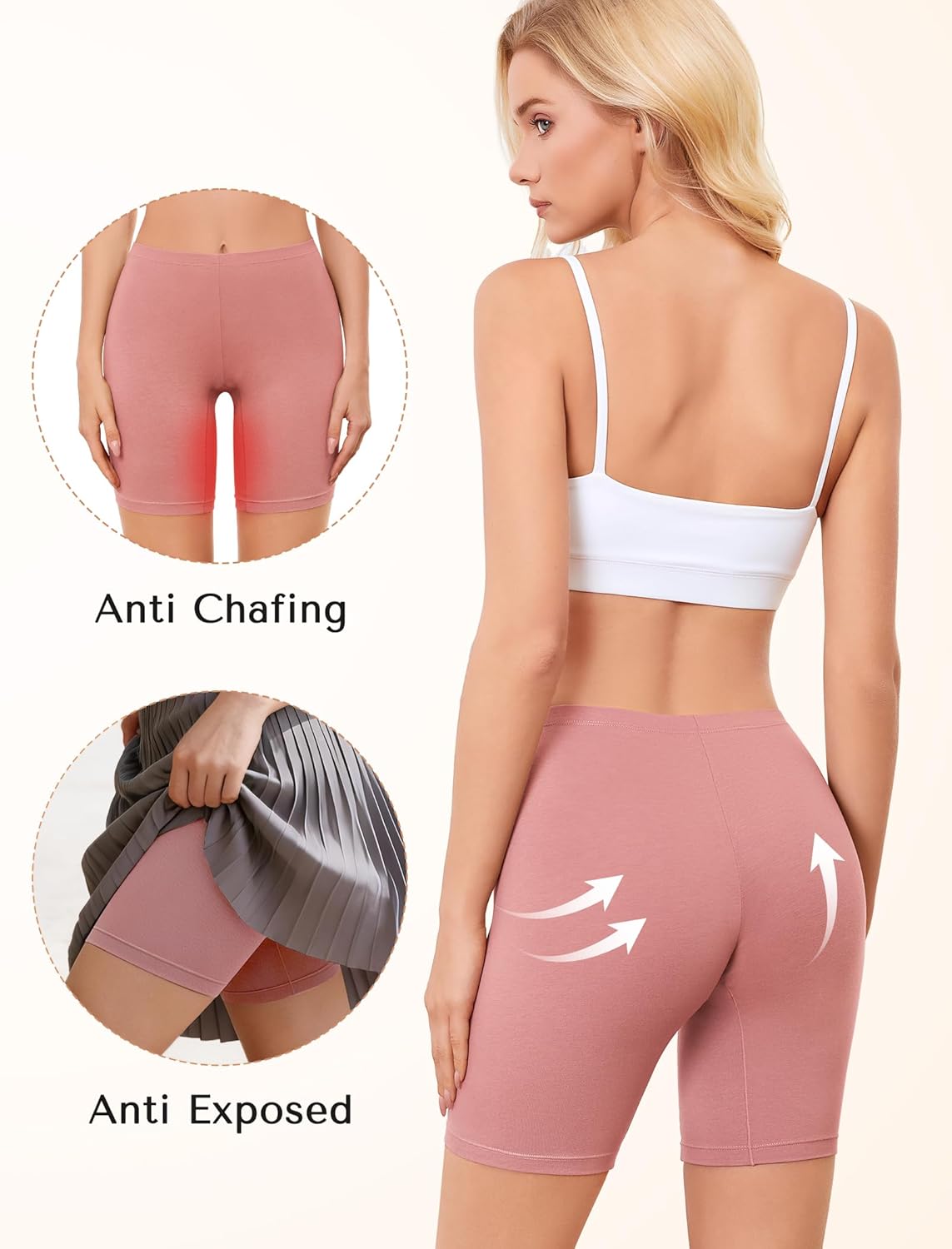 voenxe Women Cotton Boy Shorts Underwear,Lady Boxer Brief,High Waist Anti Chafe Short for Under Dress,Soft Biker Panty 4Pack - Image 3