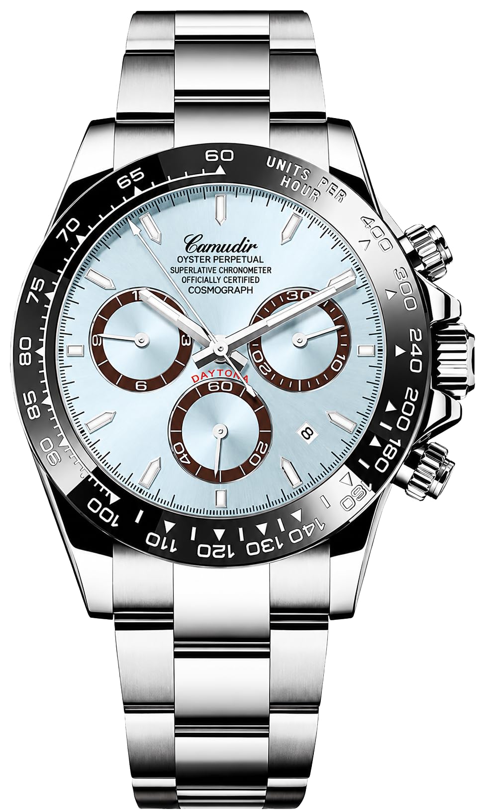 MASTOP Pagani Design Daytona Homage Men's Watch Panda Analog Quartz Japan Movement Chronograph Luxury Wrist Watch Business Waterproof Silicone Strap Sports Pagani Watches for Men
