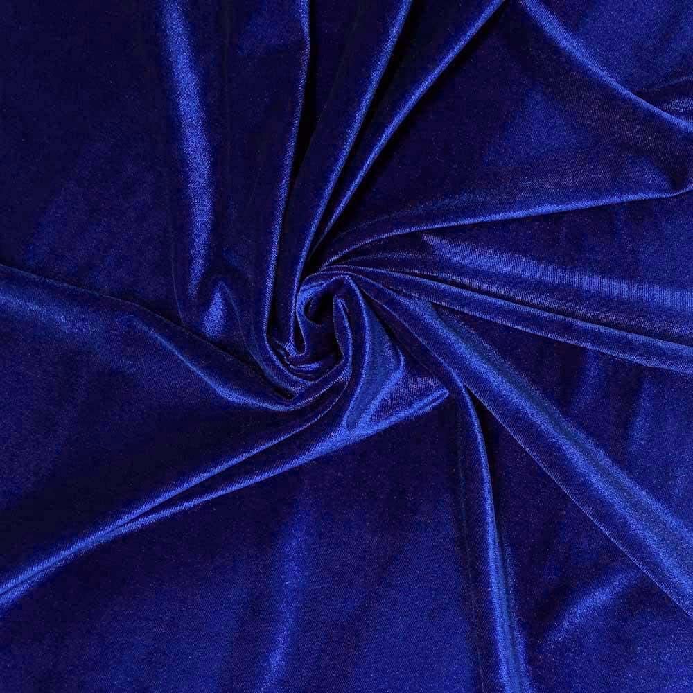 MDS Pack of 5 Yard Stretch Velvet Fabric for Wedding Dress Fashion Crafts Costumes Dance wear Clothing Home Decor Plush Silky Velvet – 58” Width Royal Blue