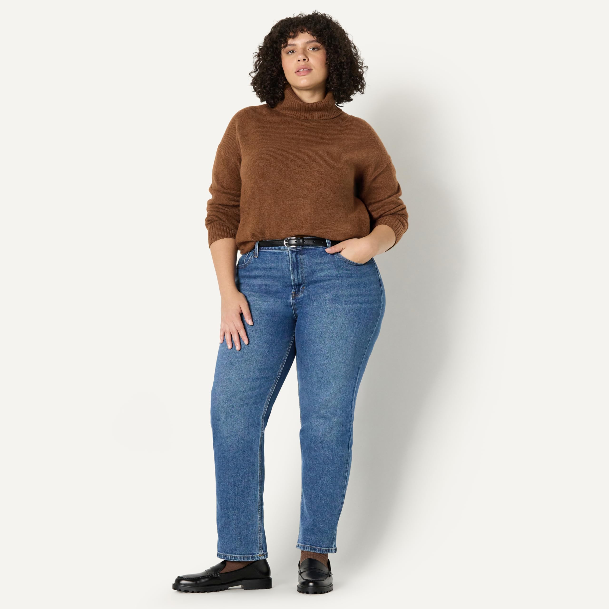 Amazon Essentials Pullover Dolcevita in Misto Cotone, Vestibilità Rilassata Donna