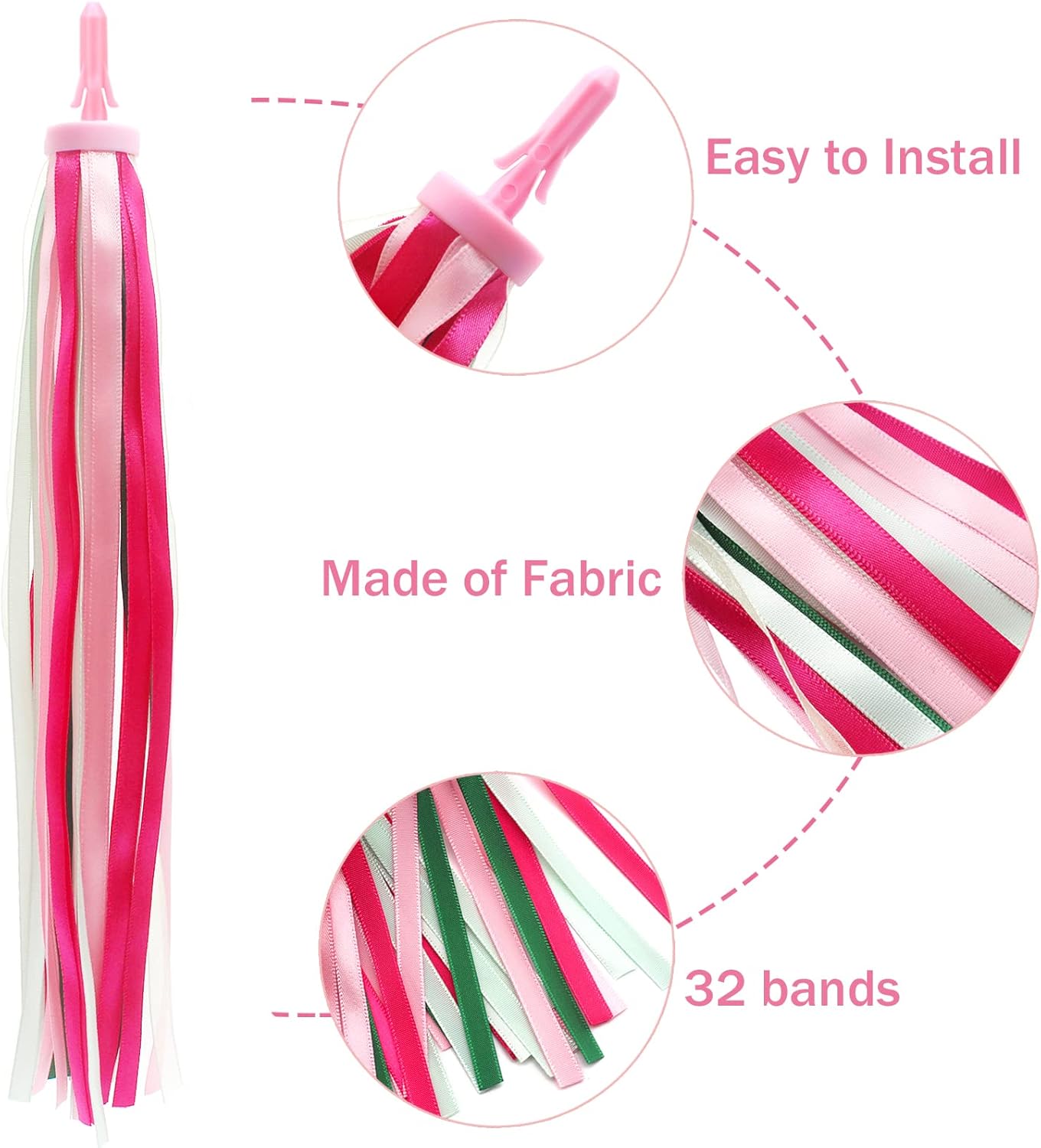 Cinvo Bike Streamers Kids Bicycle Tassel Ribbon Easy Attach to