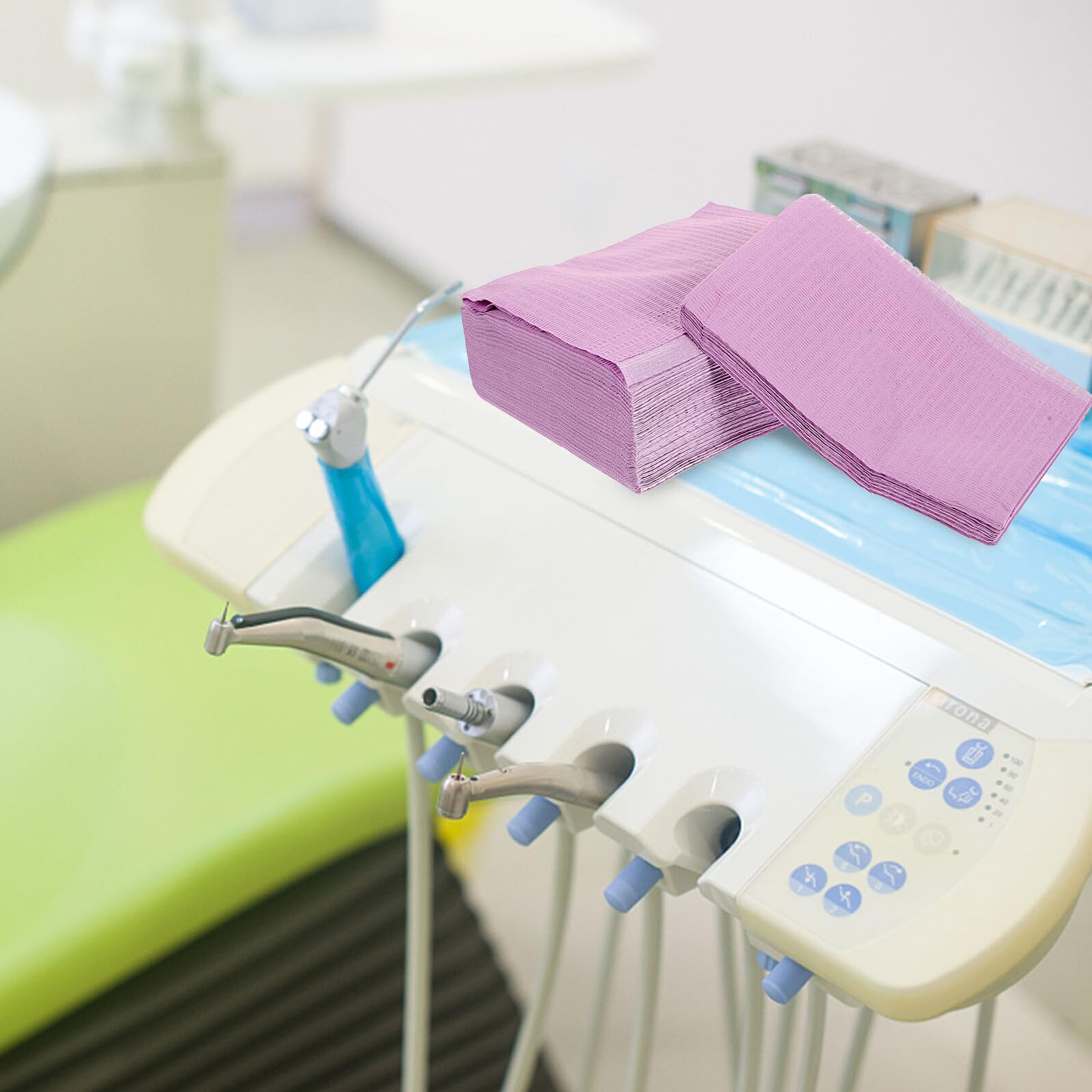 Bavaglini Dentali Monouso 125 Fogli Porpora per Clinica | Tessuto Non Tessuto, Pratici e Portatili, Confezione da 125 Pezzi, Uso Odontoiatrico
