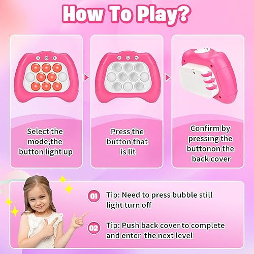 Miniatura 4 de Juguete de mano para niños de 8 a 12 años, consola de juegos de burbujas de empuje rápido, juguete de mano para niños de 6 a 12 años, juegos de