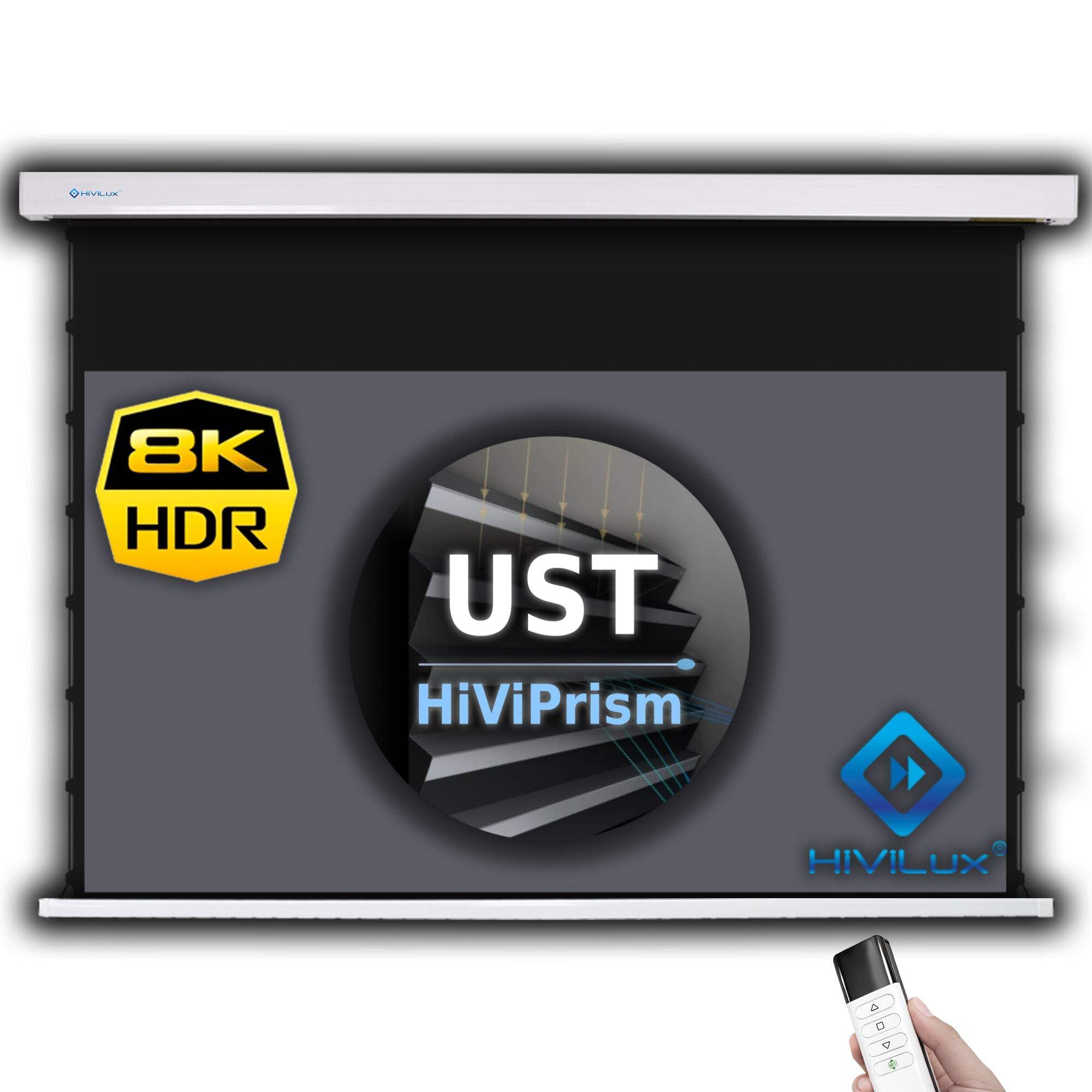 Tension CLR/ALR Motor Canvas Dual Spann System do projektora UST / Laser TV: HiViPrism Cinema HDR wysoki kontrast / 8K/4K/3D (135 cali 16:9 obraz: 300 x 168 cm, czarne)