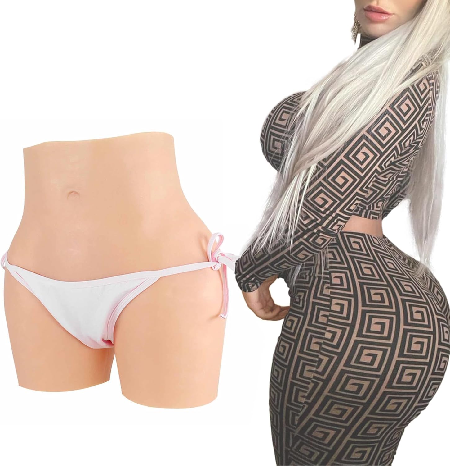 GAOLEI Silicone Penetrable Vagina Panties Men Hiding False Pussy Boxer Briefs Realistic Sissy Pants for Transgender