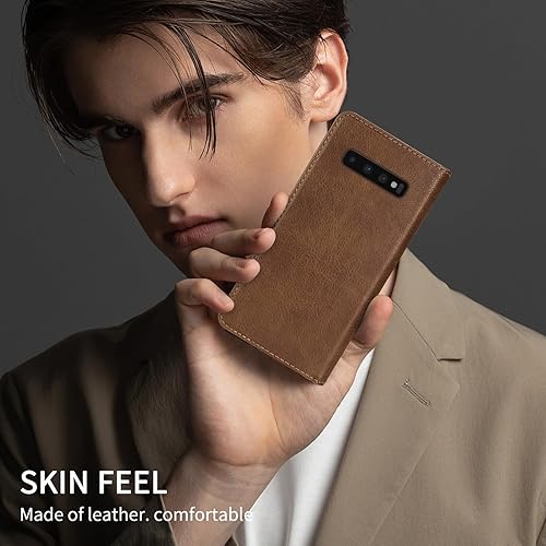 Miniatura 6 de Funda tipo cartera para Samsung Galaxy S10 Plus con bloqueo RFID, soporte de ranura para tarjetas, funda protectora de cuero para Samsung Galaxy S10