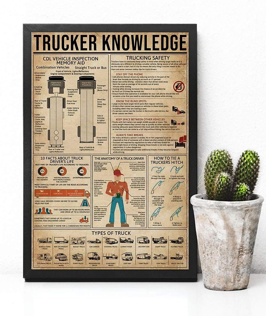 HolyShirts Trucker Knowledge cdl Vehicle Inspection Memory