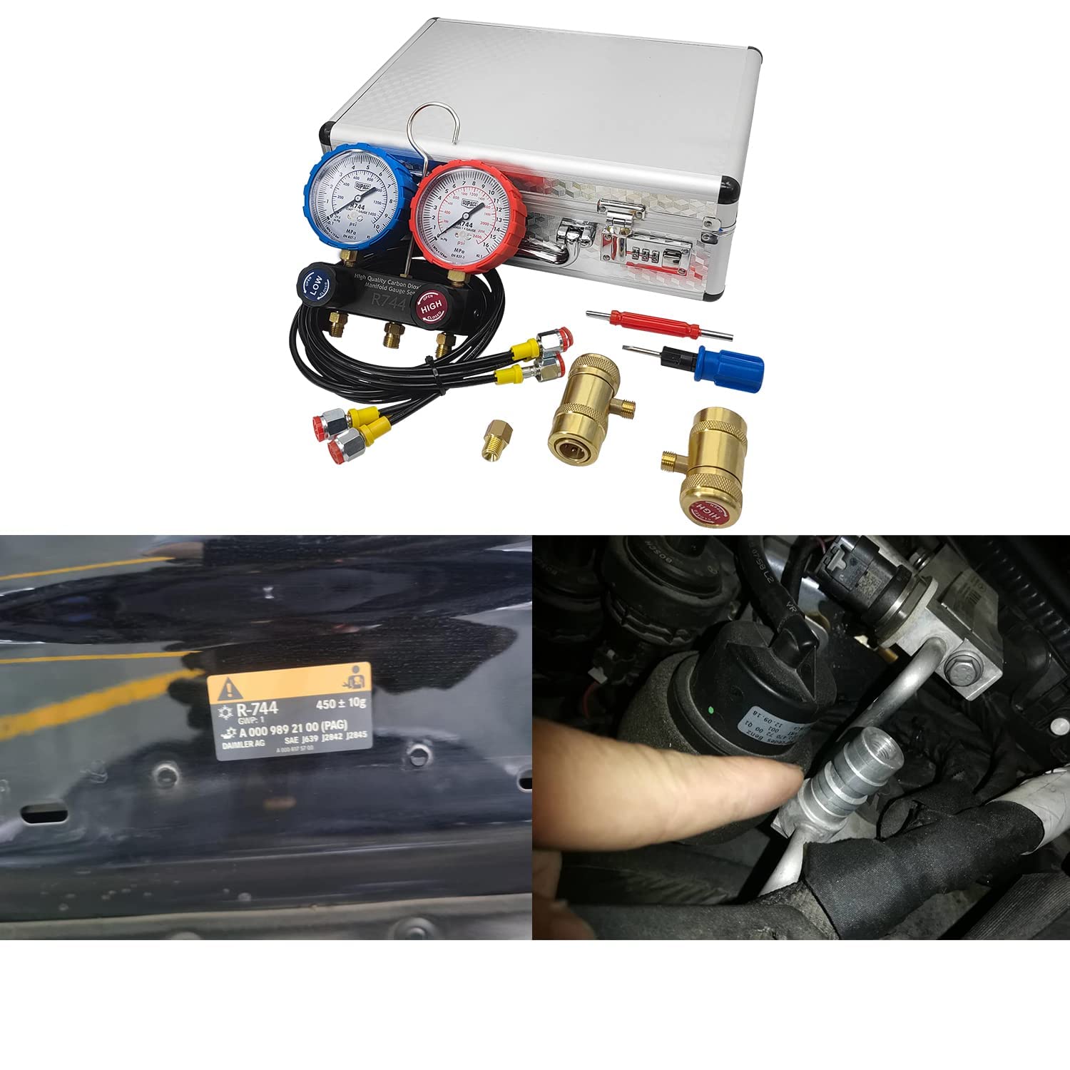 Amazon.co.jp: ZKTOOL A/C 診断マニホールド ゲージ セット (R744 用