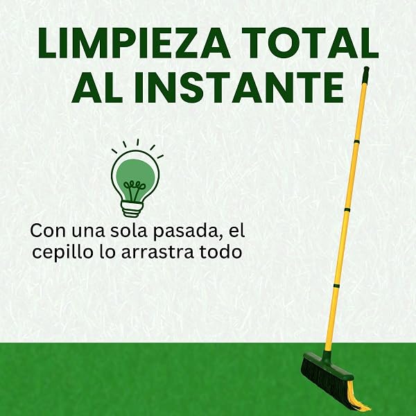 PLANTAWA Cepillo para Césped Artificial con Mango Extensible Desmontable 0,80–1,40 m | Limpieza, Peinado y Mantenimiento de Césped Sintético, Alfombrillas y Jardín - 3