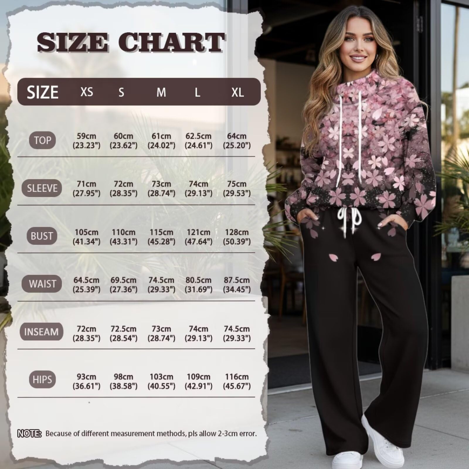 chaqlin Zestawy odzieży wypoczynkowej dla kobiet 2-częściowe zestawy dres topy z długim rękawem spodnie dresy odzież sportowa dla XS = XL