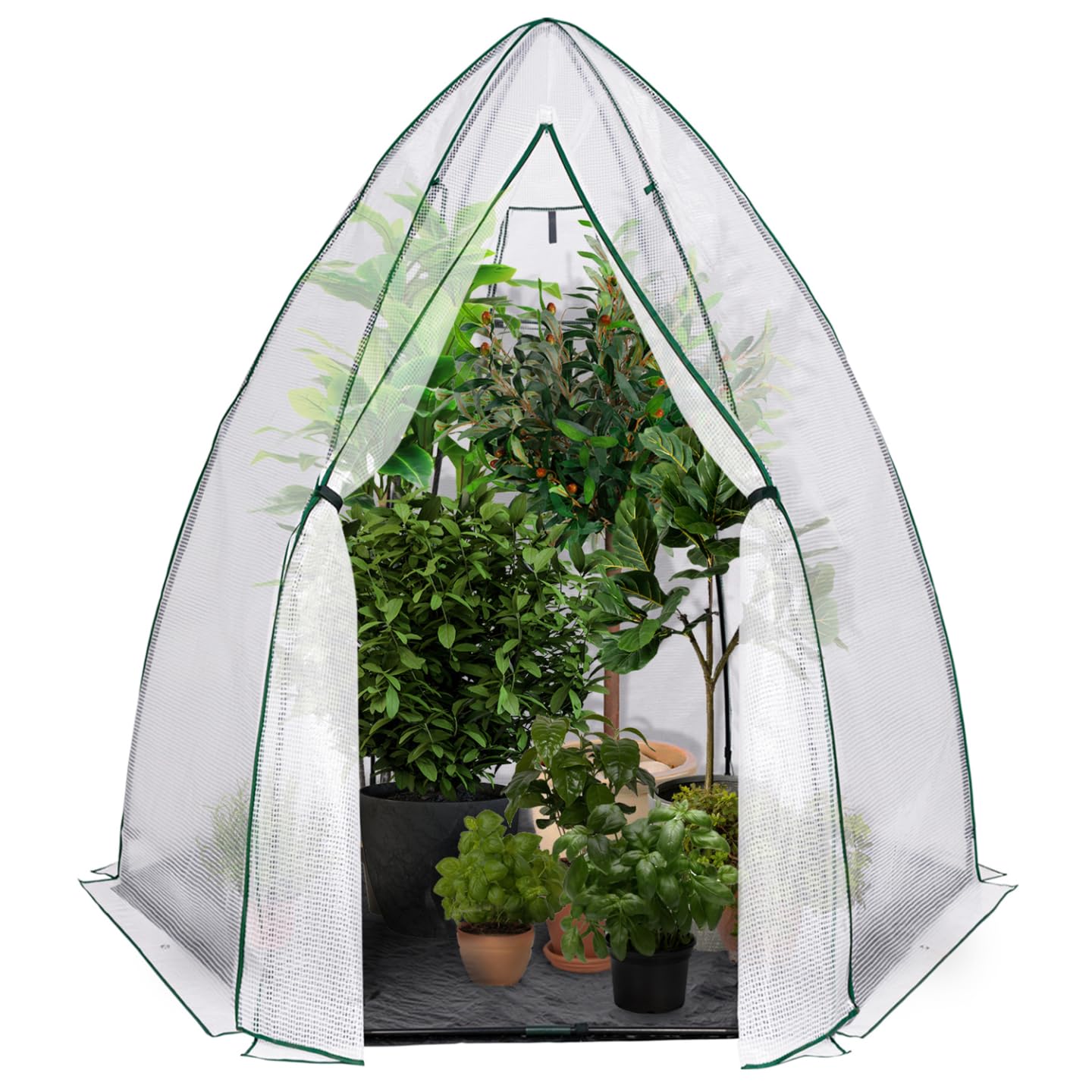 IDMarket - Serra invernale per balconi e terrazze, a forma di maxi-cupola 250 x 250 x 200 cm