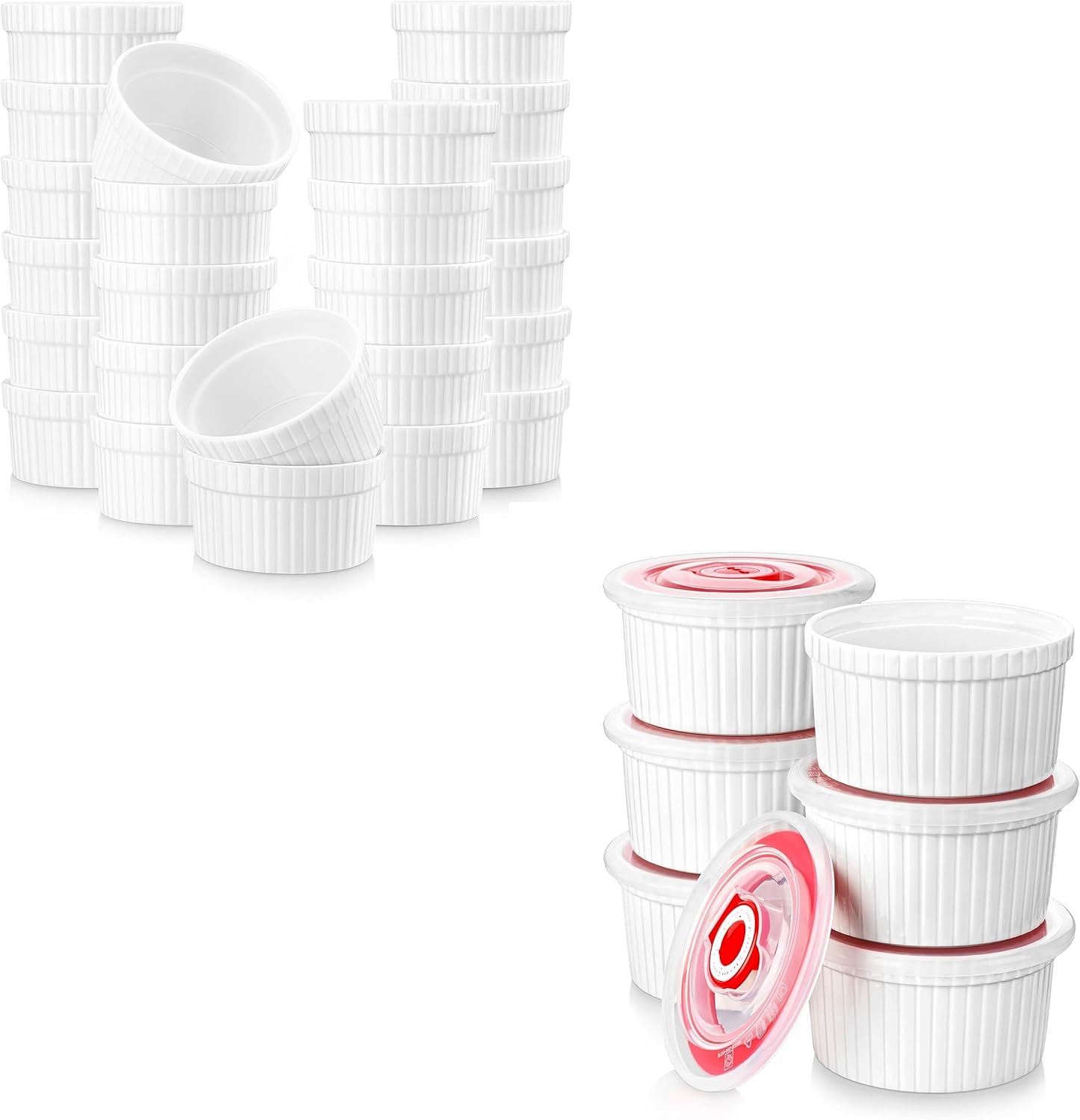 Amazon.com: MALACASA Mini Ramekins 2 oz set of 24, Ramiken, Ceramic ...