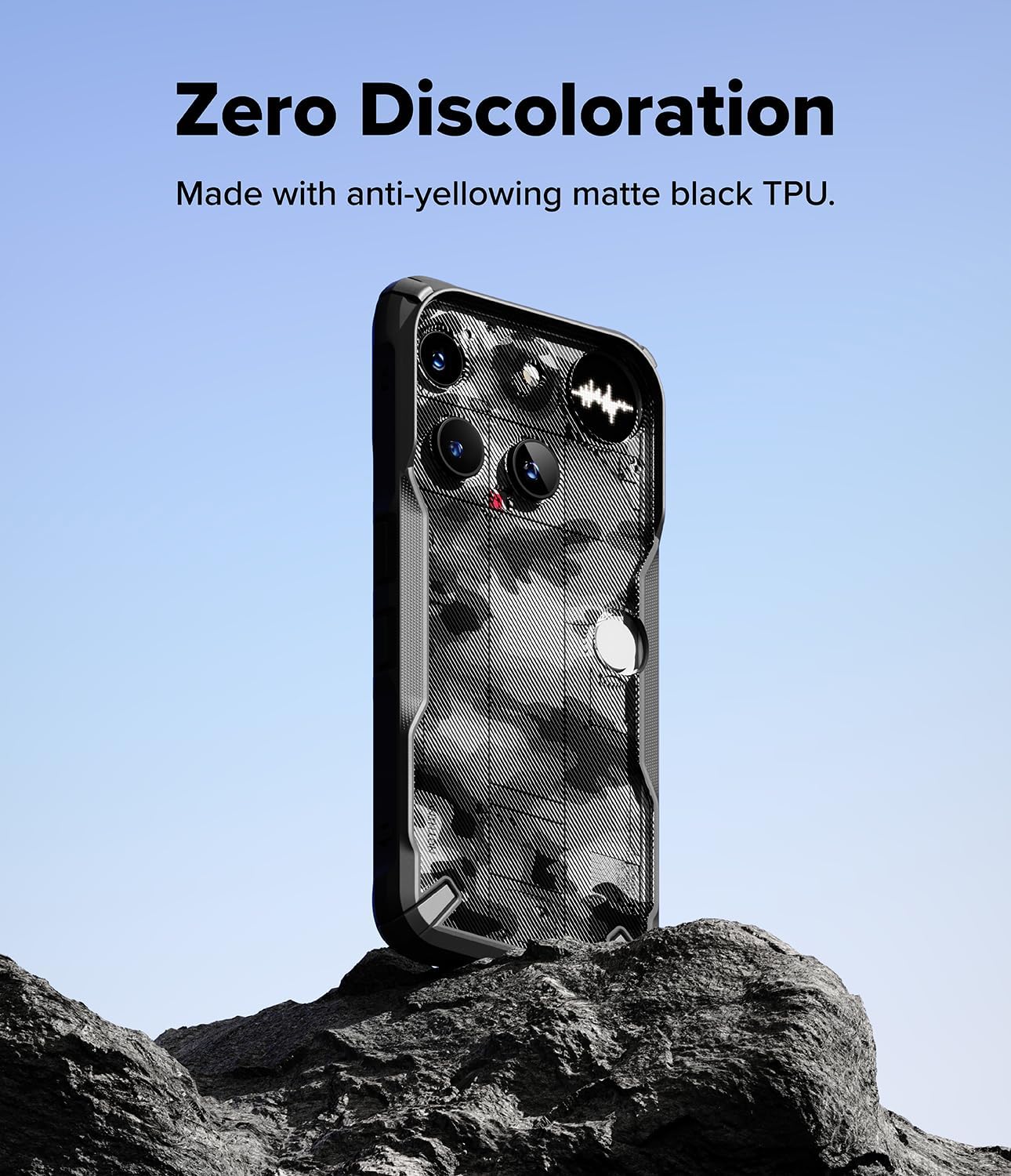 Ringke Fusion-X [Protects Each Lens Individually] Compatible with Nothing Phone 3 Case, Enhanced Bumper Heavy Duty Shockproof Protective Cover - Camo Black - Image 4