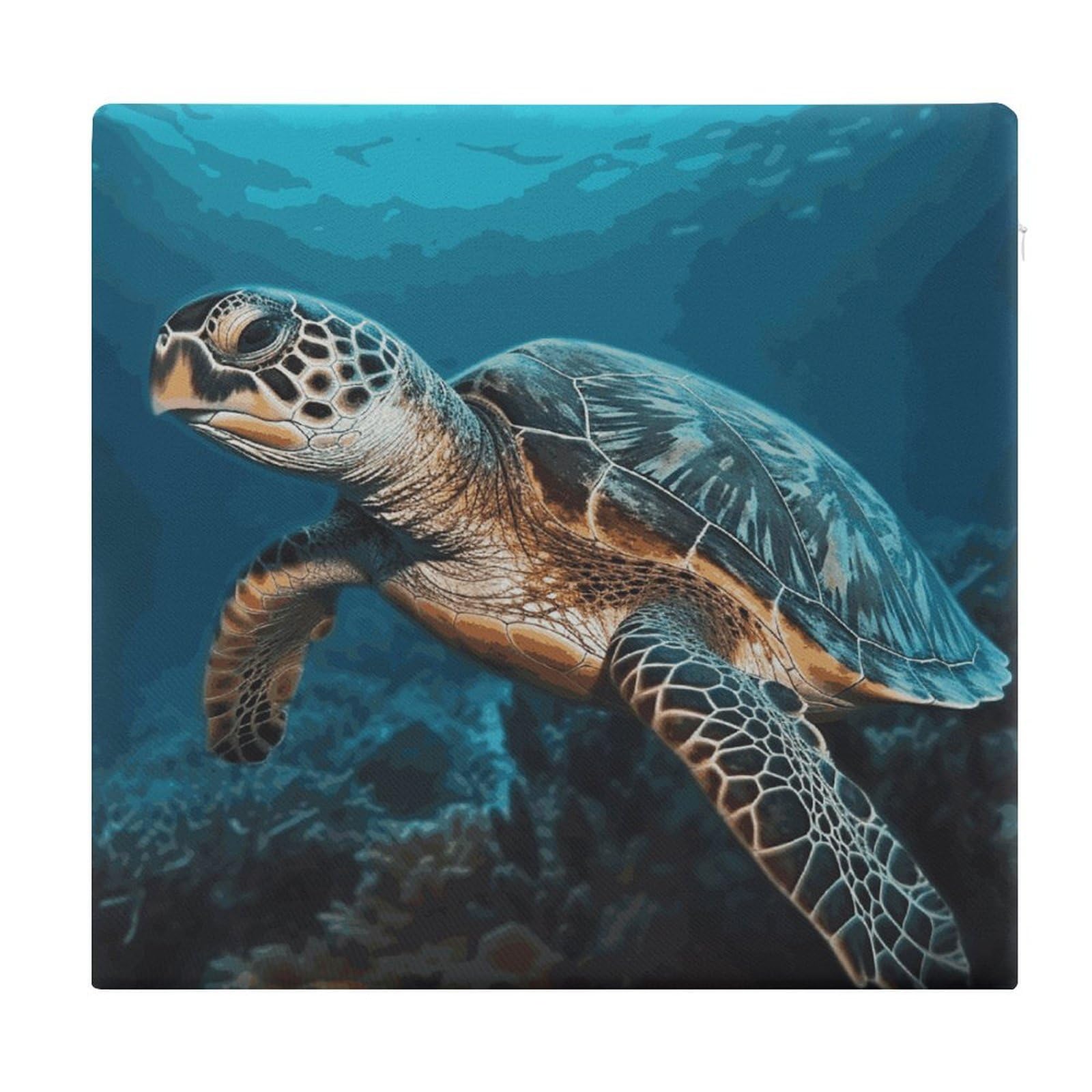Adfgyerh Style Sea Turtle2 Cushions Memory Foam For Adults, Seat Cushion Chair Pads Soft, Square Pillows For Dining, Kitchen, Office, Patio Chairs