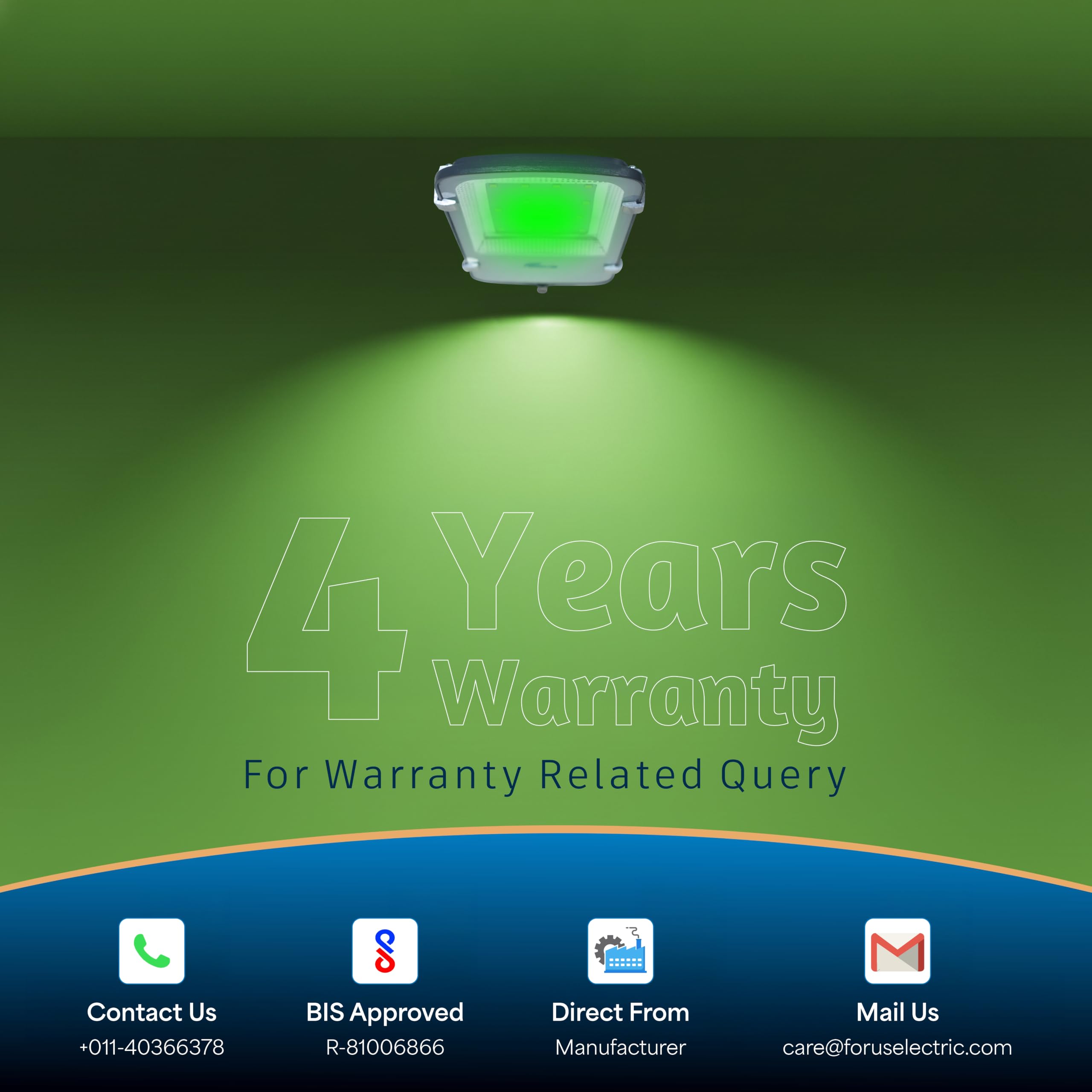Forus 50W Green LED Street Light - Outdoor Security & Decor -8