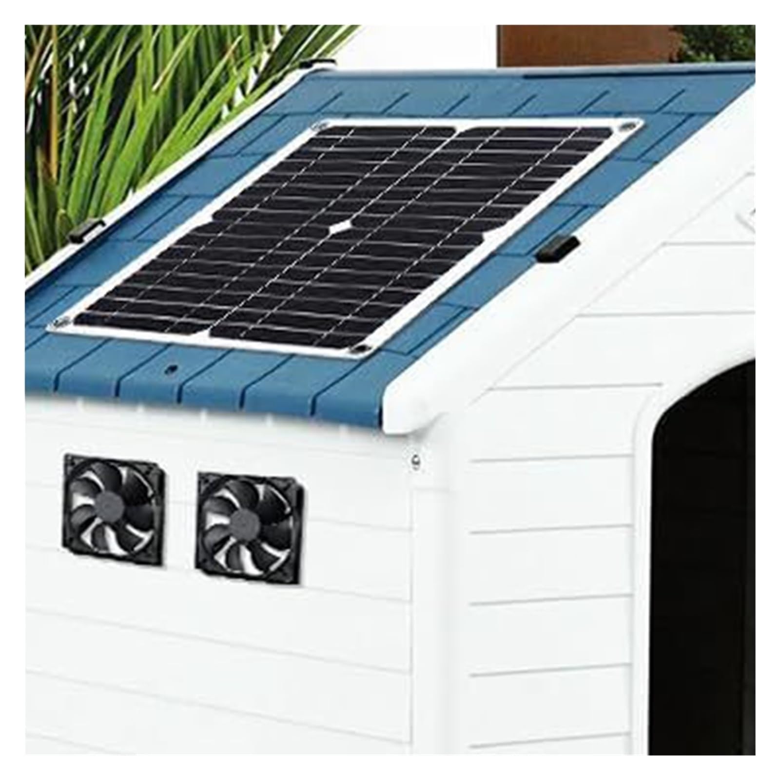 GDBAGKDQK Extractor Solar De 12 W, Impermeable, Alimentado por Panel, For Gallineros, Invernaderos, Cobertizos Y Casas For Mascotas Enfriamiento RáPido(Dual Fan)