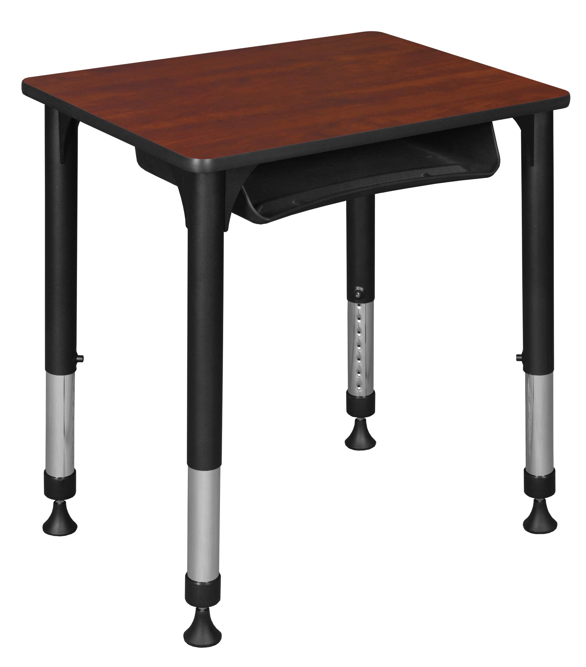 Regency Height Adjustable Rectangular School Student Desk with Storage, 18.5"x26", Cherry
