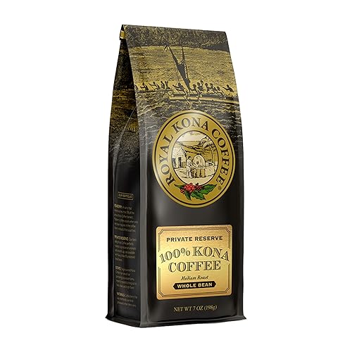ROYAL KONA COFFEE Whole Bean - 100% Hawaiian Kona Whole Bean Coffee Medium Roast, 7 oz - 100% Kona Private Reserve - Whole Bean - 7 Ounce (Pack of 1)