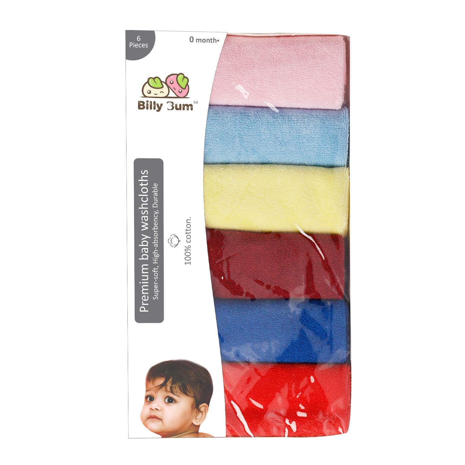 Billy Bum Terry Washcloth For New Born Extra Soft Face