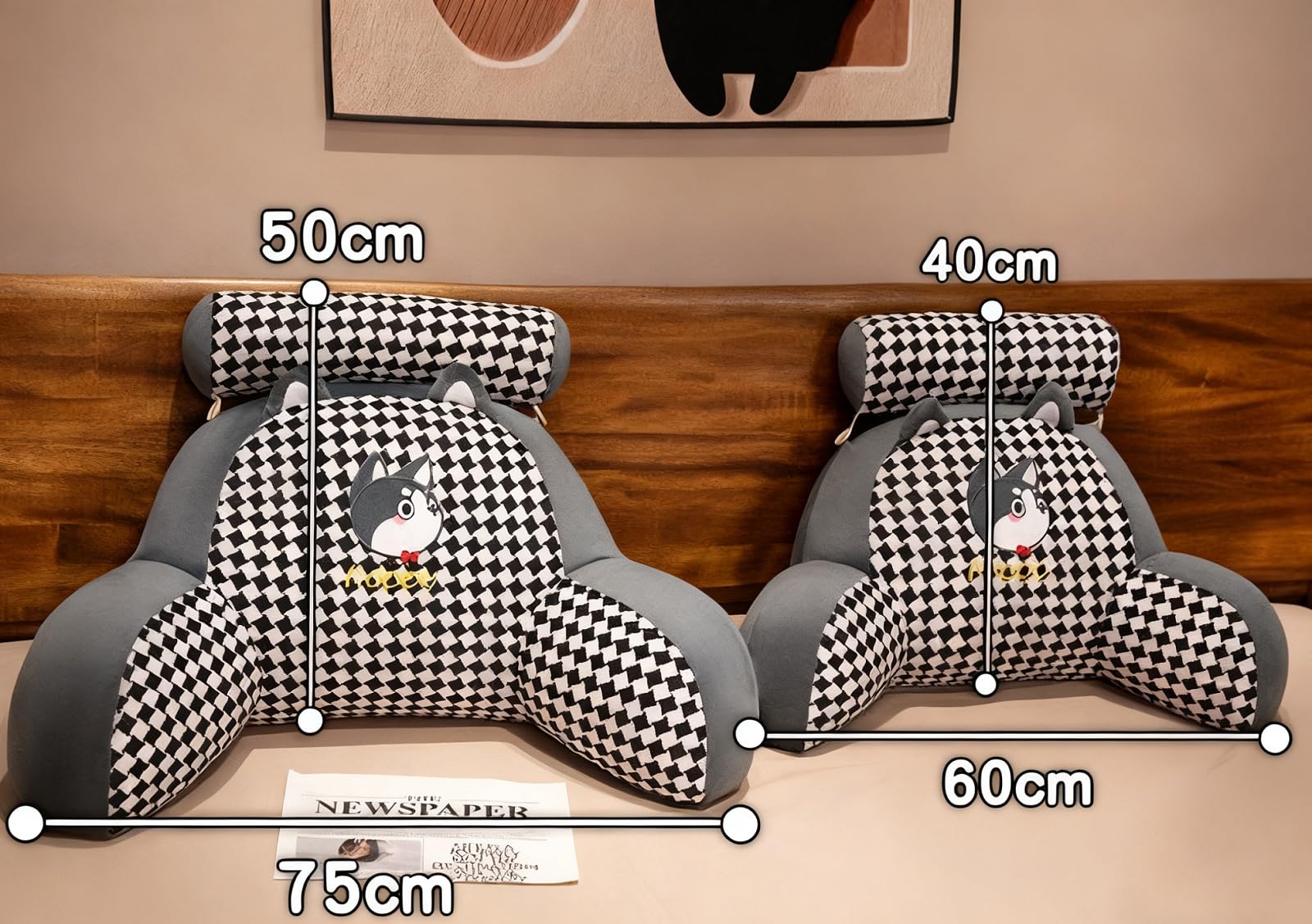 Cojín Ergonómico 70x50cm, con Reposabrazos, Lumbar, Cama y Sofá | Funda Removible, Corrección Postura, Alivio Dolor, Ver TV, Apoyo Estudio, Uso Oficina, Tela Suave, Densidad Firme, Duradero