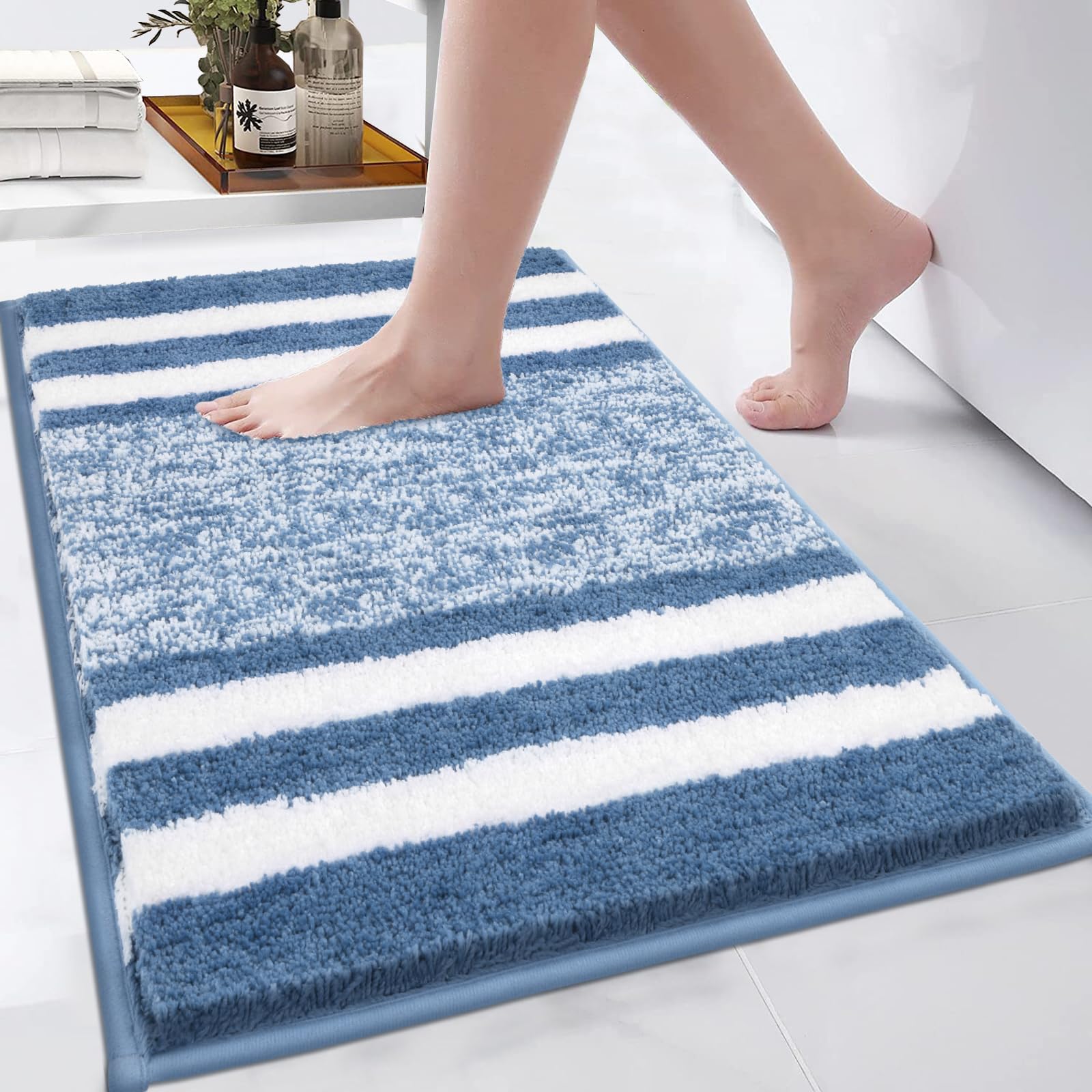 Pauwer Doux Tapis de Bain Antidérapant 50 x 80 cm Microfibre Absorbant Lavable