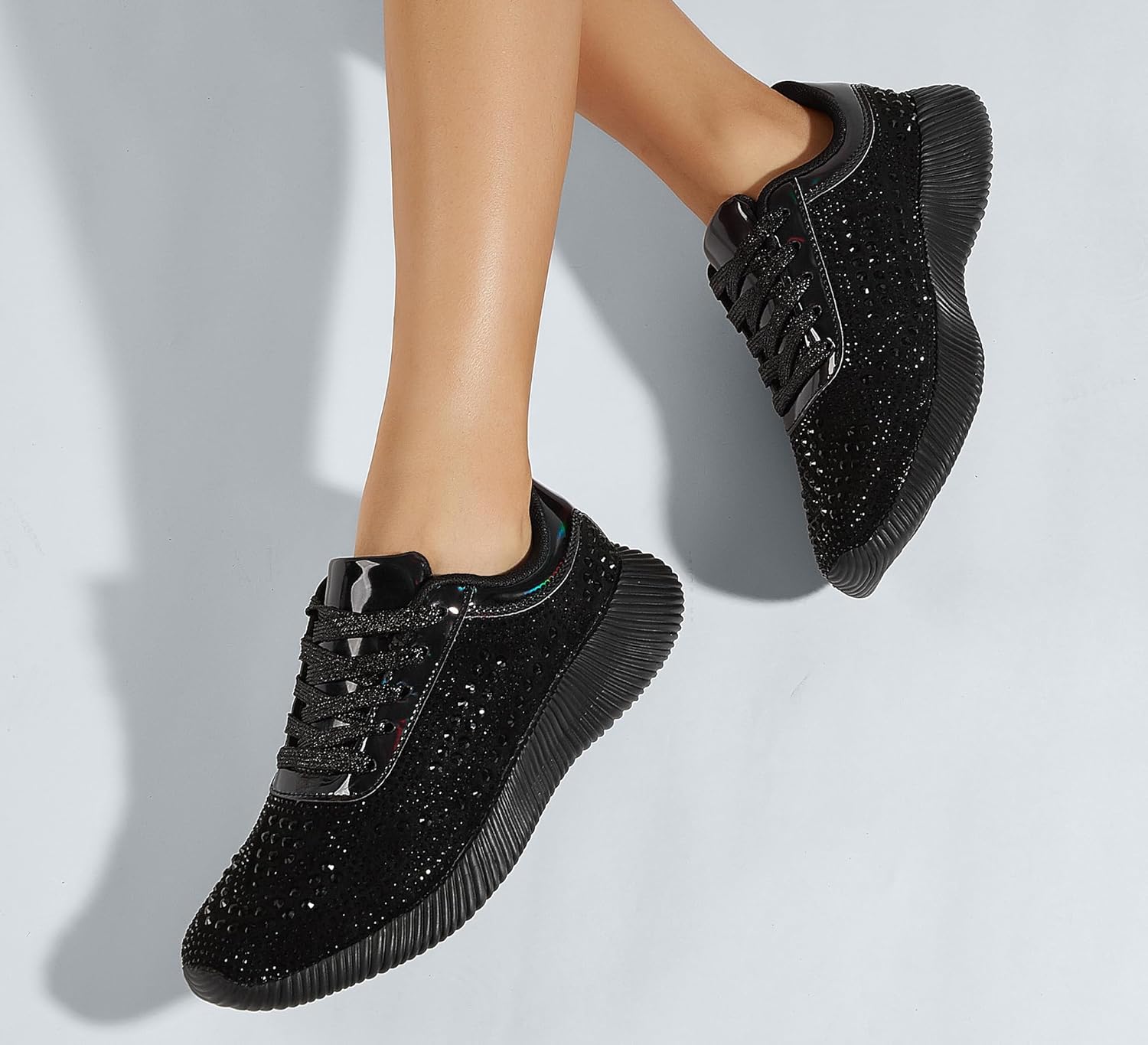 BELOS Women's Glitter Shoes Sparkly Lightweight Metallic Sequins Tennis Shoes Casual Retro Braided Walking Shoes - Image 7