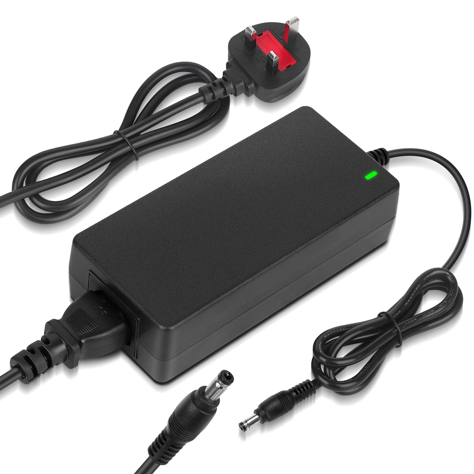 CLIUNT 24V 5A DC Power Supply Adaptor,AC 100-240V to DC 24V 120W Converter Adapter Driver Transformer,5.5mm x 2.5/2.1mm Jack UK Plug for Led Strips,LCD Monitors,CCTV Camera