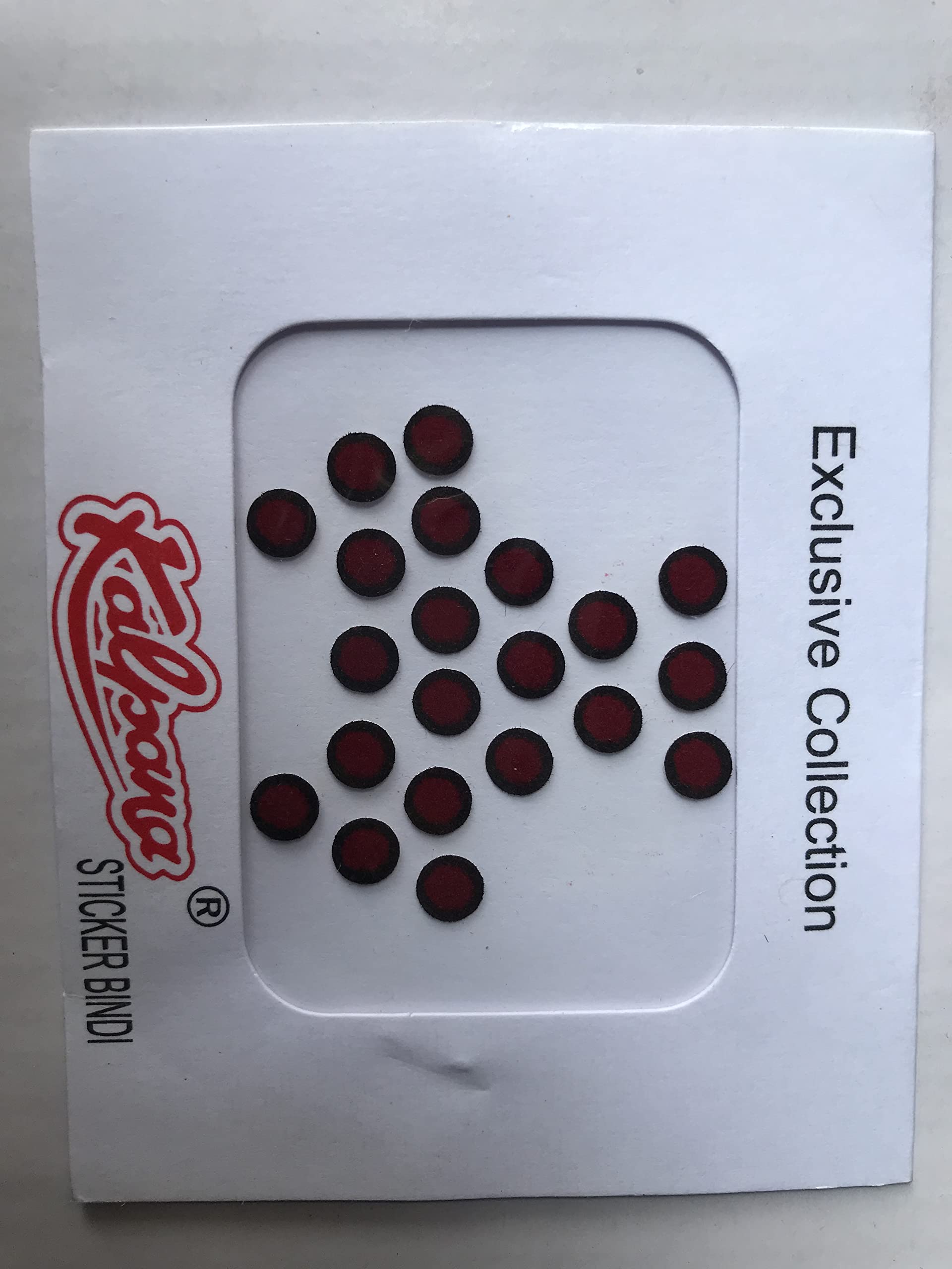 kalpana Bindi Maroon with Black Border Round Sticker Card kumkum | Size -6.5 | (Pack of 12)-picture-26