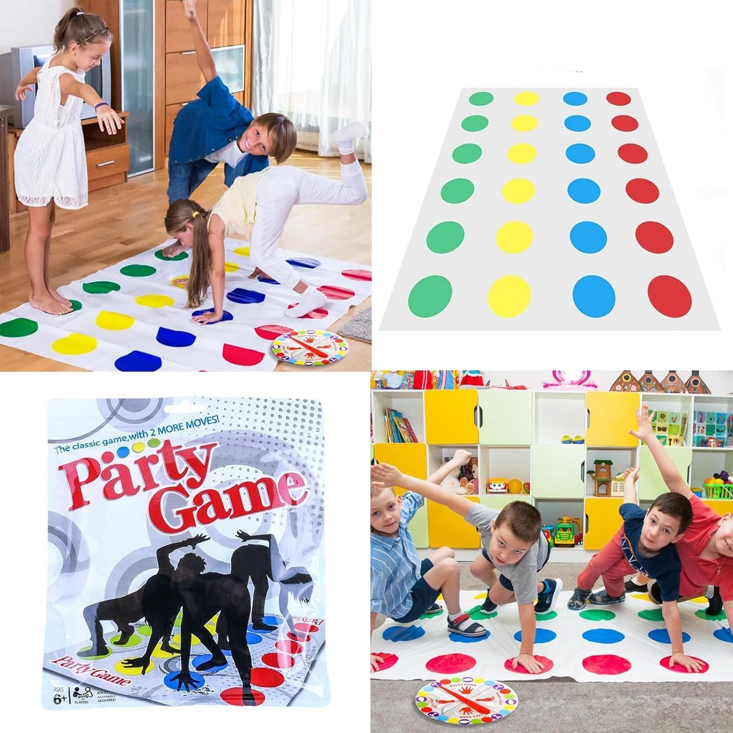 Twister también Conocido como Twisty de Movimiento Interactivo con Alfombra es un de Piso y de Habilidad en Equipo Ideal para Toda la Familia Fiestas de cumpleaños y reuniones